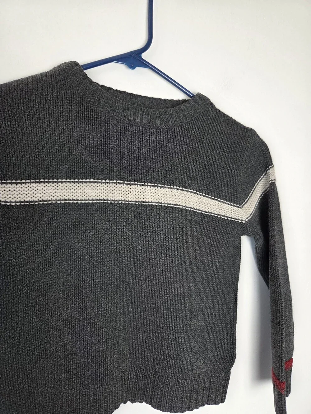 Vintage Arizona Knit Sweater Boys Size 5/6 Gray Preppy Retro Old Money Heritage